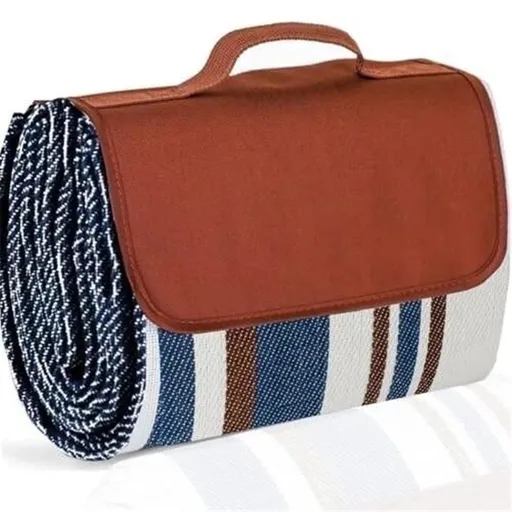 Blue Extra Large Picnic Blanket Waterproof Outdoor Mat Soft Foldable with Carry Strap Lightweight Compact for Beach Camping Hiking Travel Family Use（1.5*1.5m）