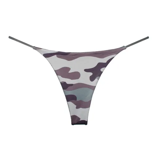 Women Milk Silk Low Waist Bikini Thong Camouflage Size: S; Recommended weight (kg): 40 - 47; Waist (cm): 58 - 64; Hip (cm): 82 - 86; Suitable fit: slim build