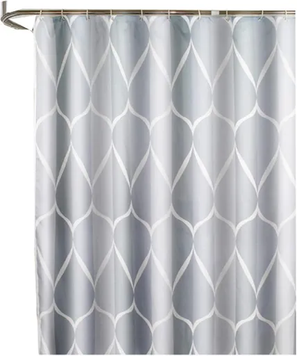 Anti-Mold Shower Curtain - Shower Curtain - Waterproof - 120x180 Cm - Waterproof Washable Anti-Mold Polyester Shower Curtains - Grey - With 8 Shower Curtain Hooks