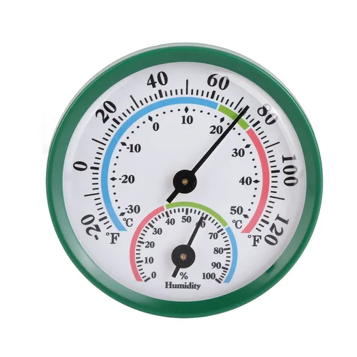 Mini Pointer Type Thermometer Hygrometer Indoor Temperature Humidity Meter Monitor Gauge TH103B Green Shell Color Face