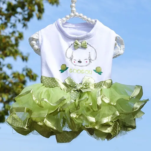 Shine Pet Fruit Dress Cotton Fruit tutu green XS (bust 30CM recommended weight 1.00 kg-1.50 kg
