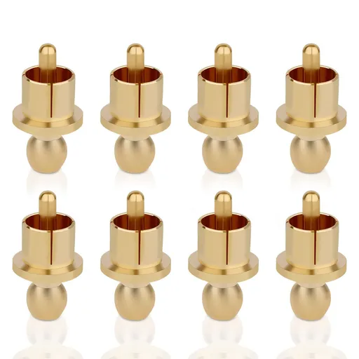 RCA Male Plugs RCA Dust Caps, 8Pcs , Detachable Center Pin Noise Stopper Dust Proof Protectors (Gold Plated)