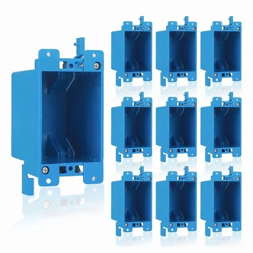 10-Pack Single Gang Electrical Outlet Box, Old Work Box,14 Cubic Inch, Ideal for Residential and Commercial Applications