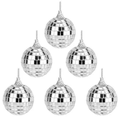 6PCS，Hanging Disco Ball Party Decorations - 6Pcs Mirror Disco Ball Disco Party Decorations Wedding Decor Small Disco Balls
