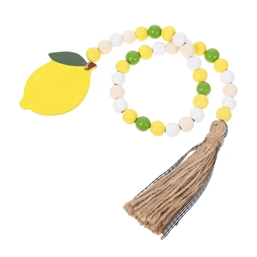 String Lemon Beads Lemon Decorations for Home Rustic Ornaments Home Decor Tray Decorations Curtain for Windows Hanging Bead