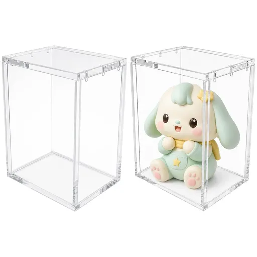 2PCS Acrylic Cases, Acrylic Display Boxes, Compatible with 6-pack Booster Bundles, Clear Dustproof & Waterproof Collectible Storage Boxes with Metal-gripping Lid