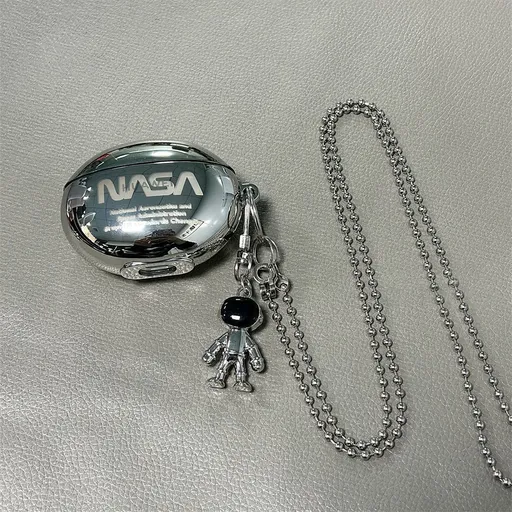 Laser Engraved Astronaut + Matching Keychain + Necklace AirPods 3