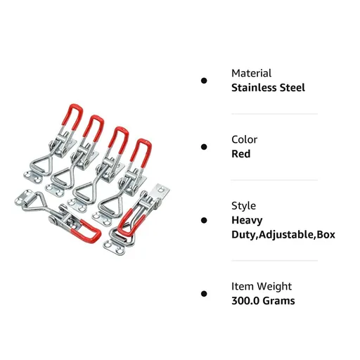 6 Pack Adjustable Toggle Latch Clamp , 330 Lbs 150Kg Holding Capacity, 4001 Heavy Duty Quick Release Pull Latch Toggle Clamp