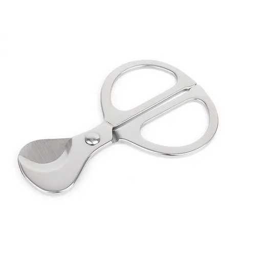 Cigar Scissors Cutter,Stainless Steel Guillotine Double Blade Straight Cut Scissors with Leather Case Cigar Accessories for Cigars（silvery）