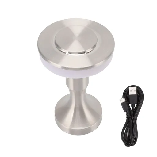 Portable LED Table Lamp Touch Sensor 3 Color Temperatures Rechargeable Battery Powered Bedside Night Lamp for Dining Room Silver