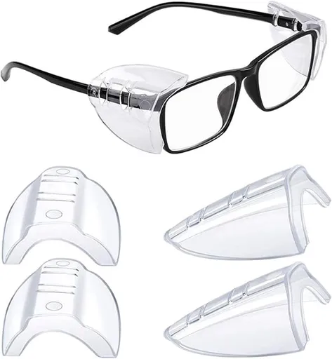 pieces - Side shield protection - side shields - Eye protection - with left and right signs - for small medium glasses - universal - 4.5*5 cm - transparent - plastic - Glasses accessories