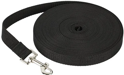 Dog Leash - 20 Meter - Training Leash - Tow Leash - Tracking Leash - Types of Dog Leashes - 2cm - Black - for Training, Walking and Recall - for Puppies, Small and Medium Dogs - Polypropylene