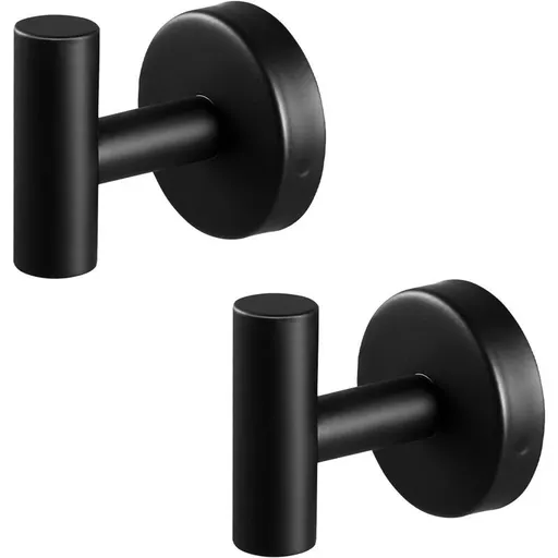 2 Pieces Black Coat Hooks Wall Hooks Coat Wall Hook Stainless Steel Coat Hook for Modern Towel Hook