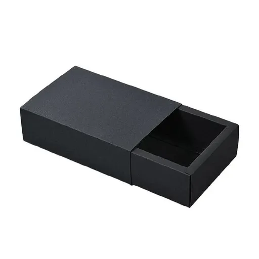 25X Black Kraft Paper Drawer Jewelry Package Necklace Bracelet Gift Package box - 25*8*4-25pcs