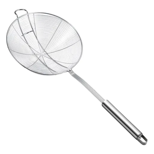 Strainer Spoon Long Stainless Steel Anti Scald Safe Slotted Ladle for Kitchen Cooking Frying Spaghetti