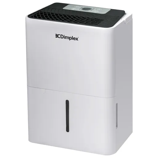 Dimplex 12L Portable Dehumidifier, Anti Mould & Damp Moisture Extractor for Home, 1.5L Tank, Black and White