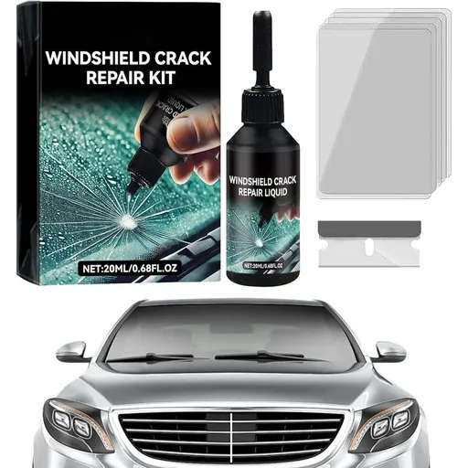 Upgrade Windshield Crack Repair Kit, Windshield Chip Repair Kit, Glass Cracks Gone Repair Kit, Glass Repair Liquid for Cracks, Quick Fix Windshield and Glass Repair Tools for Chips and Cracks