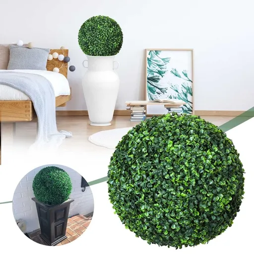 Promotion 1pc 15.7 inch 4 Layers Artificial Plant Topiary Ball Faux Boxwood Decorative Balls for Backyard, Balcony,Garden, Wedding and Home Décor (15.7 inch)