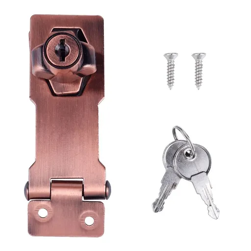 Alloy Safety Locking Hasp with Key for Drawers and Cabinets, 1-Pack Security Lock