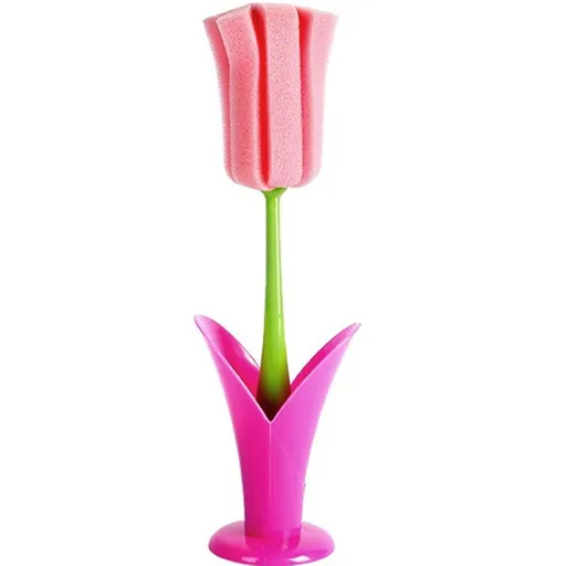 Sponge Bottle Cleaning Brush, Foam Sponge Cup Cleaning Brush Long Plastic Handle Bottle Cleaner, Washing Cleaning Brush-2pcs