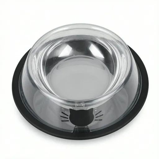 Cat bowl anti slip stainless steel cat food bowl not broken, thickened cat feeder 7 ounces suitable for indoor pets