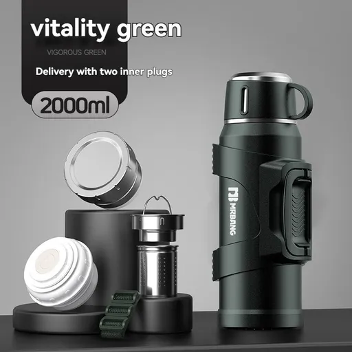 316 Stainless Steel Thermos Large Capacity Thermos Portable Thermos Flask - Green - Size 3000ml