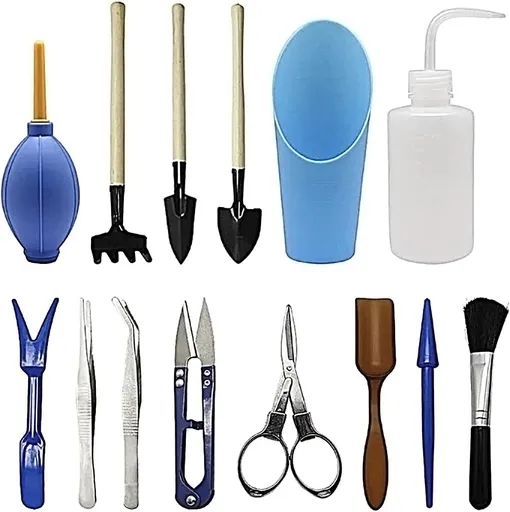 Succulent Tools, 14PCS Garden Planting Tool Set Mini Garden Hand Transplanting Succulent Tools Set Repotting Bonsai Tools Set for Miniature Planting Indoor Fairy Care Potting