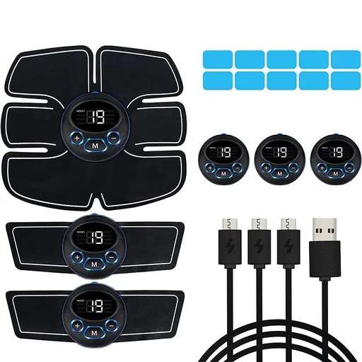 Black Ab Stimulator Muscle: Abs Stimulator Abdominal - Home and Office Workout Equipment for Abdomen Arm Leg