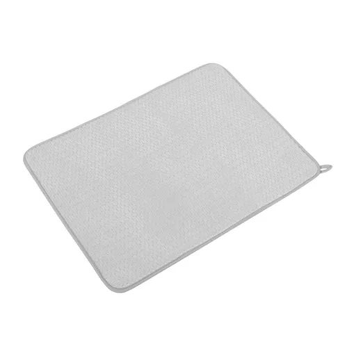 Absorbent Grey Ultrafine Fiber Kitchen Drying Mat with Nonslip Base
