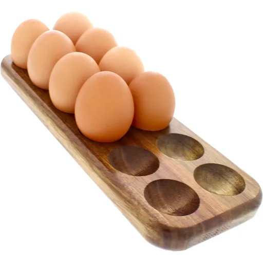 Egg Tray - Rustic Wooden Egg Holder For Eggs Usable in Kitchen Refrigerator, or Countertop for Display or Storage - Easy to Clean… (12 Eggs)