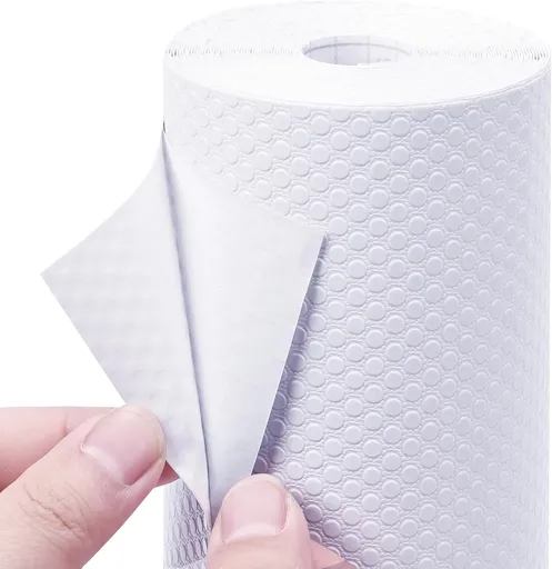 Cabinet Shelf Liner Peel and Stick: Self Adhesive Cabinets Paper - 15.7 in x 12 FT Non-Slip White Drawers Liners - Easy to Cut, Removable, Cupboard Liner for Pantry Shelves, Countertops