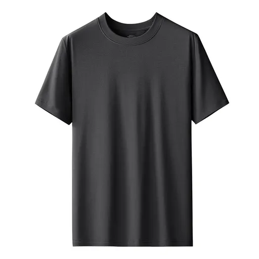 Kang Gongfang Men Modal T-Shirt Crewneck Short Sleeve Round neck-Black 4XL (90.50kg