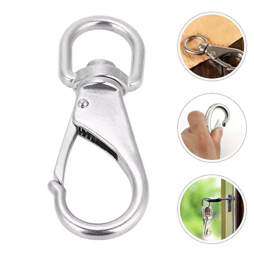 4-Pack Stainless Steel Swivel Snap Hooks, Heavy Duty Bolt Hooks for Boat Ropes, Outdoor Gear, Camping and Hiking Accessories