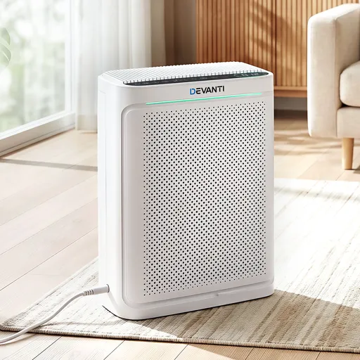 Devanti Air Purifier HEPA Air Cleaner Digital Display Bedroom White