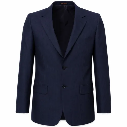 Mens Suit Jacket 2 Button Pinstripe Business Work Blazer Fully Lined - Navy