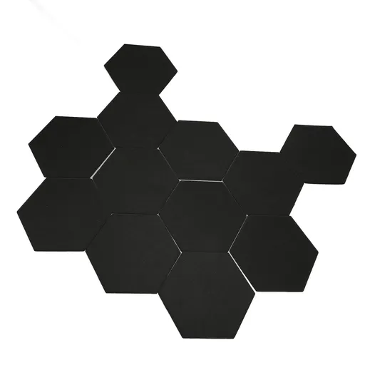 12Pcs Hexagon Acoustic Panel Polyester High Density Sound Absorbing Panel Sound Proof Insulation Beveled Edge Panel for Home Studio Office