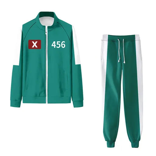 Xbi - Octopus game for adults and children 2 jacket sweater + pants two-piece set Green 456 Green 456_yux Green 456 XL
