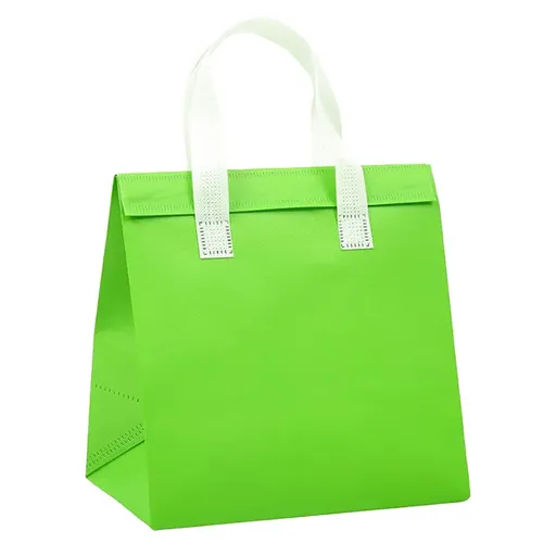 50PCS Green Takeaway Packaging Bags with Handles and Self-Adhesive Seal - L