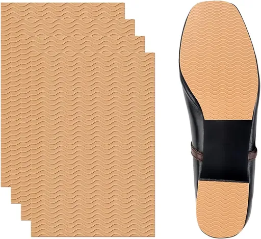 4 Pcs Non-Slip Shoe Sole Pads Shoe Bottom Grip Pads 5.9 x 3.9 Inch Self Adhesive Shoe Sole Protectors Shoe Pads Sole Shoe Bottom Protector for Women (Nude)