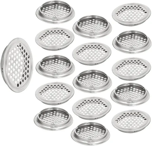 20pcs Soffit Vents 2.08" Mounting Dia Stainless Steel Round Air Vent Louver for Cabinet Bathroom Office Kitchen Ventilation