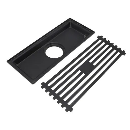 Linear Floor Drain Large Drainage Capacity Odor Blocking 304 Stainless Steel Rectangle Shower Floor Drain for Bathroom 20cm / 7.9in