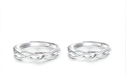 Fang qi Copper Mobius Ring for Couple Heart interweaving Women's