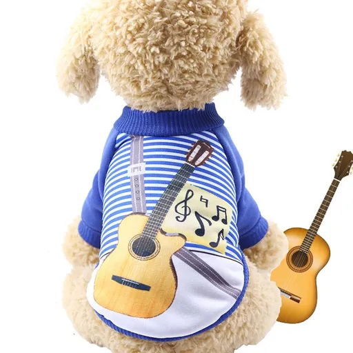 shine Pet Dog Cat Transformation Costume Cotton Hooded two-legged uniform guitarist M
