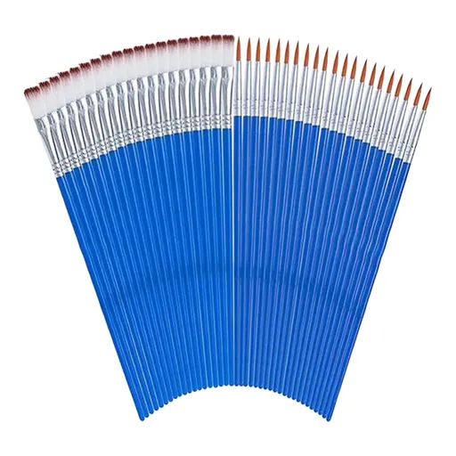 Brushes , Paint Brushes, Painting Pen, Art Tools, Brush Set, Round Tip Brushes Nylon Brushes Artist Wood Brushes for Oil Watercolor Face Nail Arts Miniature and Rock Painting Z6-Blue