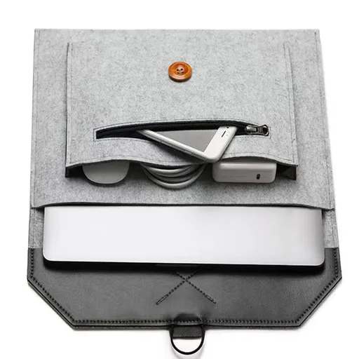 Tablet Sleeve Bag Protective Cover Case with Storage Pockets fit 13.3 inch Felt Laptop Sleeve Case Bag -2pcs