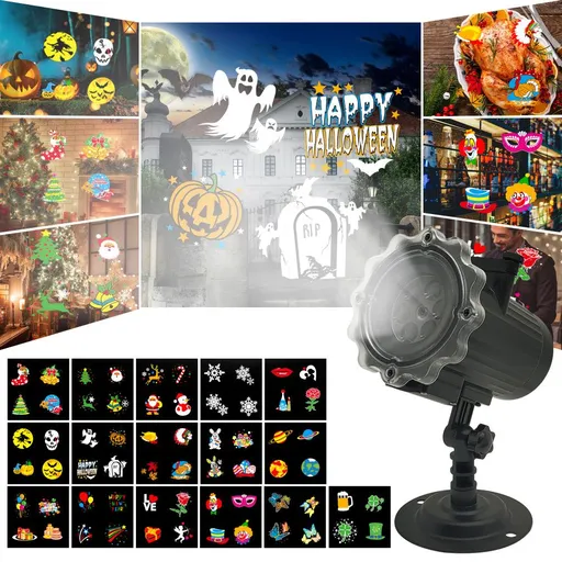 Christmas LED Projector Lamp, 16 Patterns Snowflake Outdoor Decorative Light