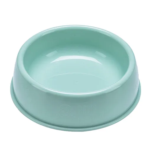 Plastic Dog Bowl, Non Slip Candy Color Plastic Pet Food Bowl, Shallow Cat Food Dish, Reusable Pet Food And Water, Green, 13.2 x 5 x 13 cm