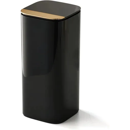 Push Pop-Up Makeup Brush Holder with Lid,Makeup Brush Organizer, Makeup Cosmetics Organizer for Vanity Decor, Bathroom Countertop,black gold
