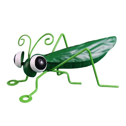 Metal Sculpture,Grasshopper Colorful Figurine,Wall Hanging Sculpture,Art for Garden Lawn Outdoor Patio Yard Decoration-Green