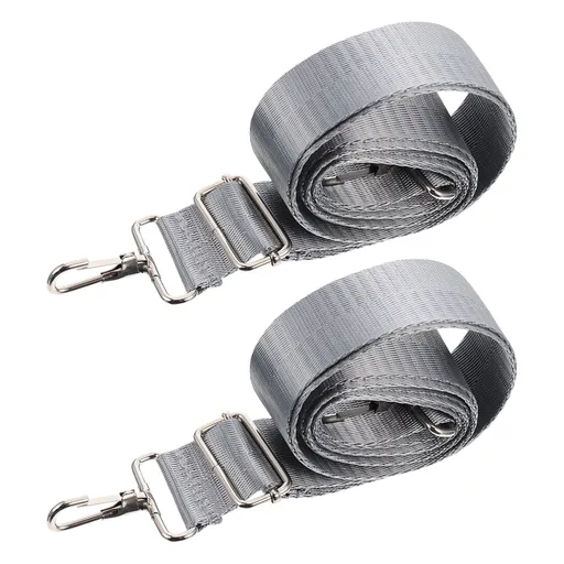 Nylon Shoulder Strap, Bag Handbag Purse Replacement Strap, Adjustable Canvas Strap with Metal Hooks for Laptop Briefcase Messenger Bag/ Grey 150X3.8CM Gray